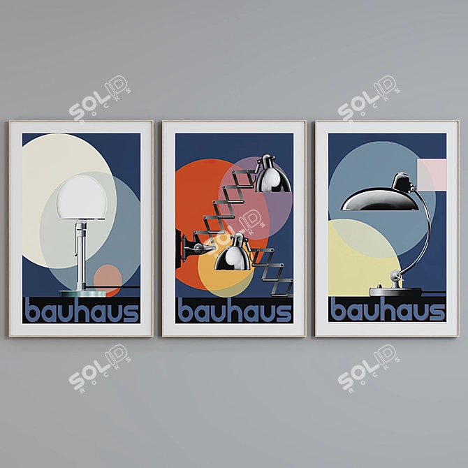 Modern Bauhaus Lamp Picture Frames 3D model image 5