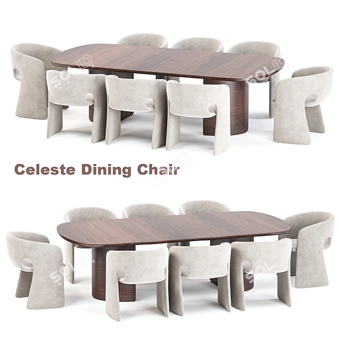 Scandinavian Dining Set Collection 3D model image 1