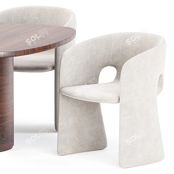 Scandinavian Dining Set Collection 3D model image 3
