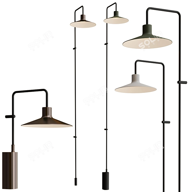 Sophisticated PLATET Wall Lamp Collection 3D model image 1