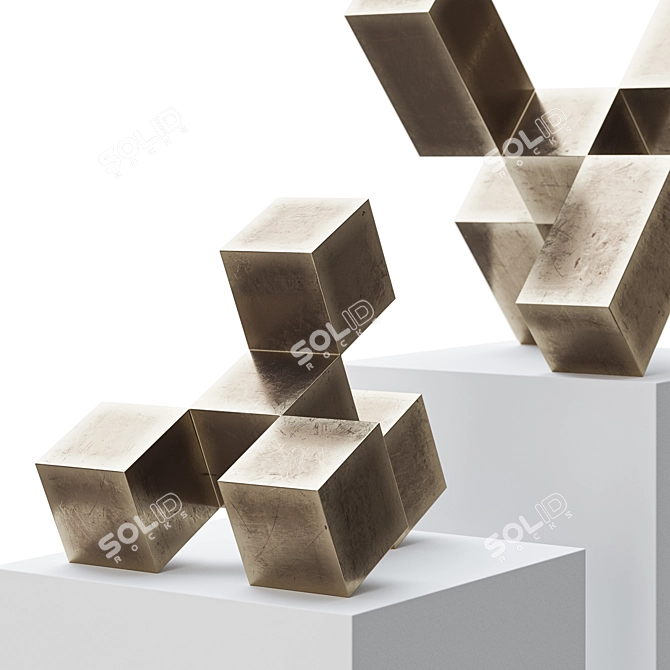 Cubed Abstract Sculpture by Siebers 3D model image 3