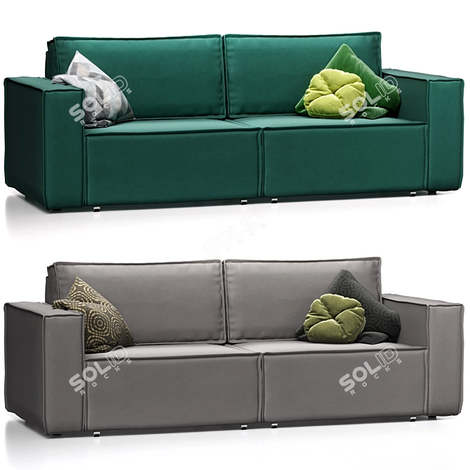 Loft Velvet Sofa Collection 3D model image 1