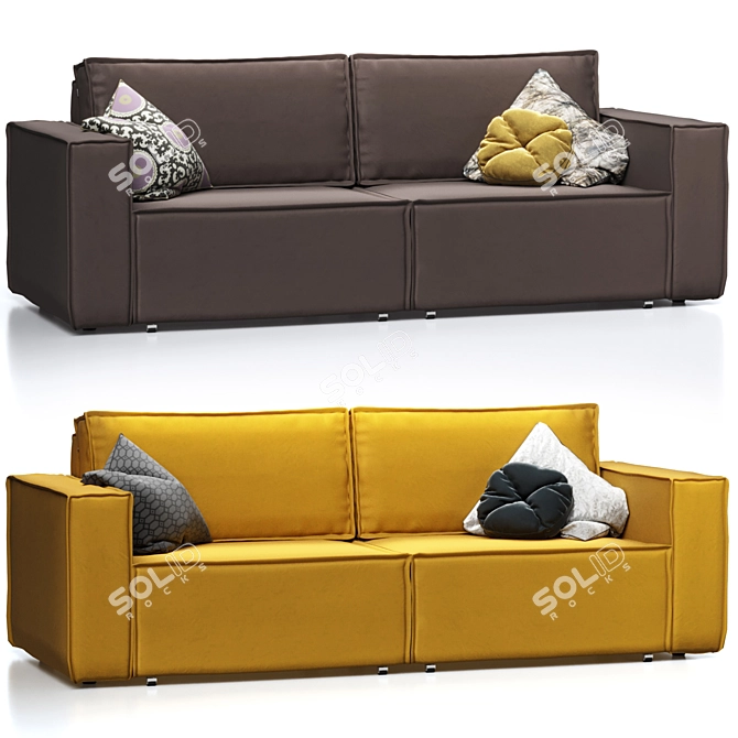 Loft Velvet Sofa Collection 3D model image 2
