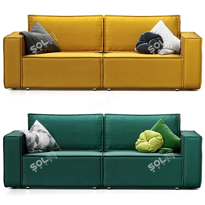 Loft Velvet Sofa Collection 3D model image 3