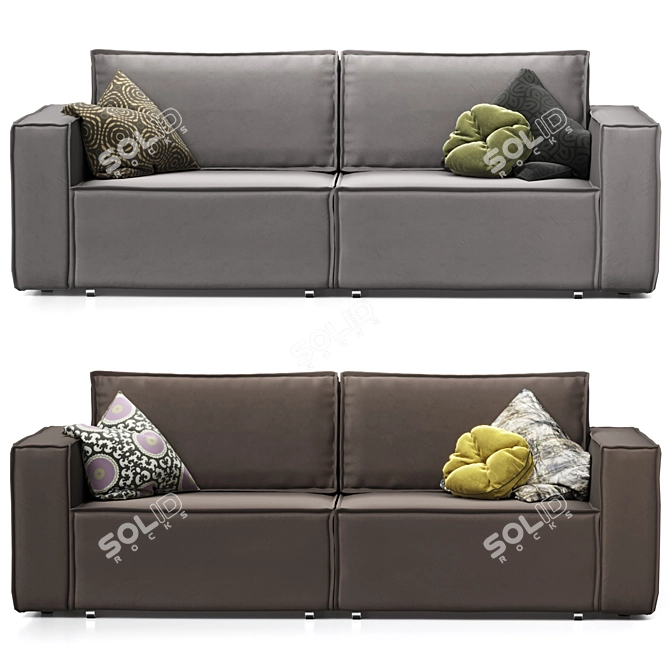 Loft Velvet Sofa Collection 3D model image 4