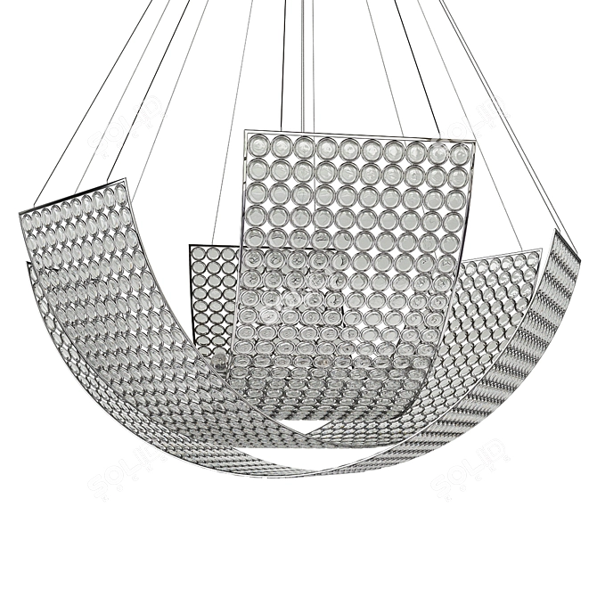 Elegant LED Chandelier Chrome Crystal 3D model image 1