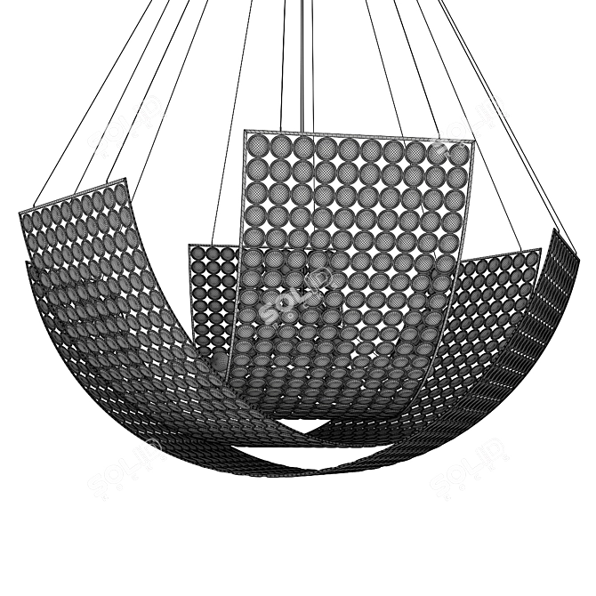 Elegant LED Chandelier Chrome Crystal 3D model image 2