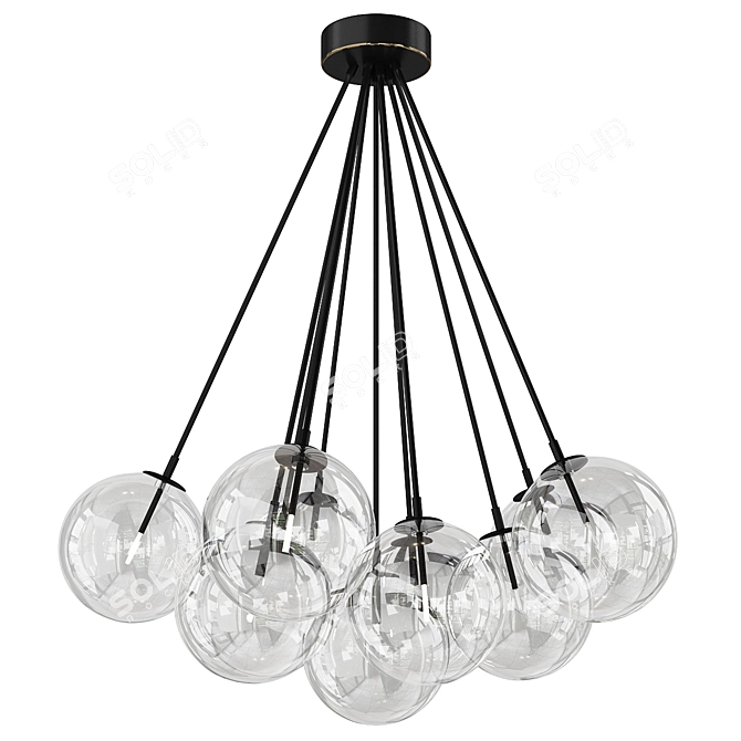 Molecule Bronze Ceiling Lamp 3D model image 1