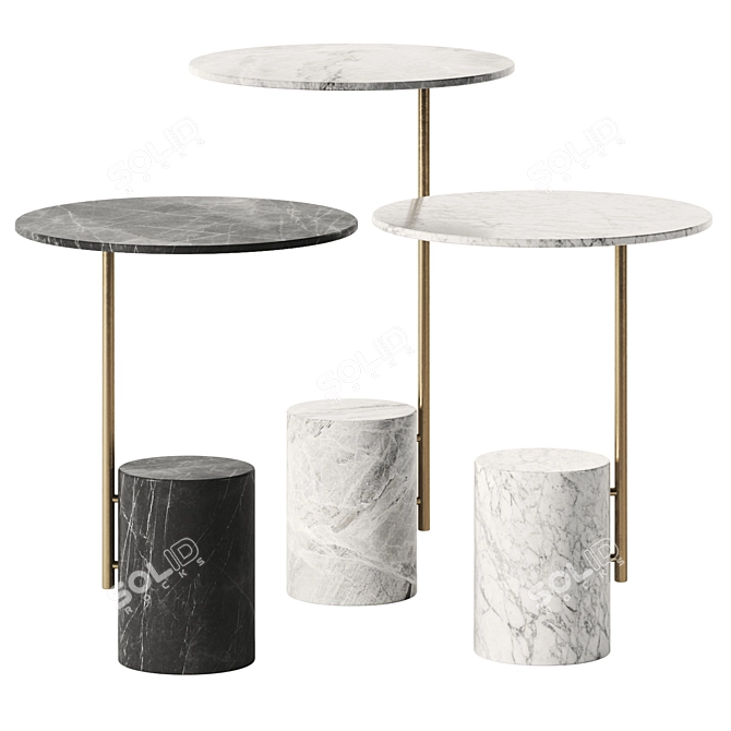 Contemporary Xaxa Stone Metal Furnishings 3D model image 1