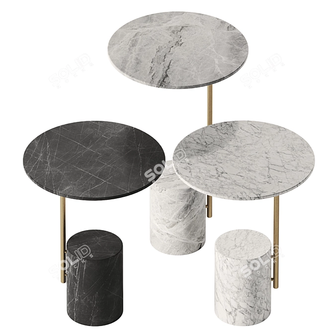 Contemporary Xaxa Stone Metal Furnishings 3D model image 2