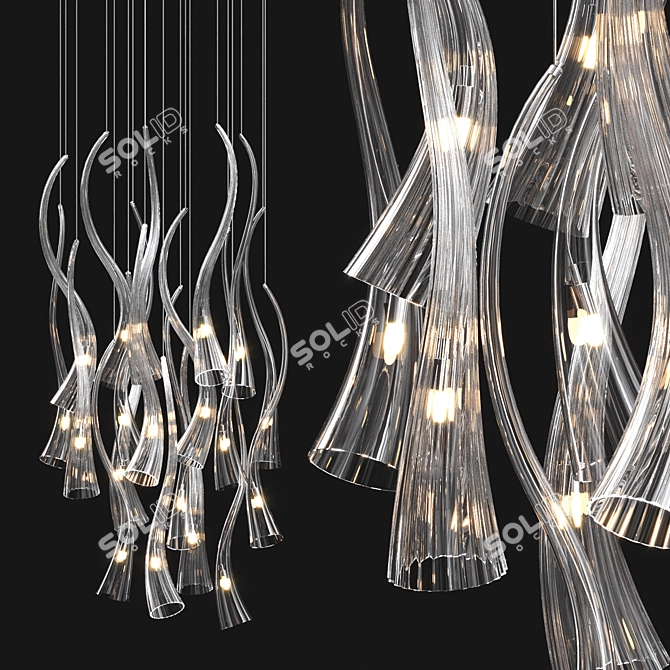 Venetian Crafted Glass Chandelier 3D model image 3