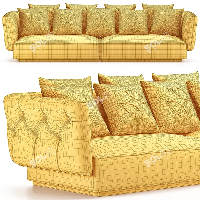 Modern Opera Style Sofa Set 3D model image 2