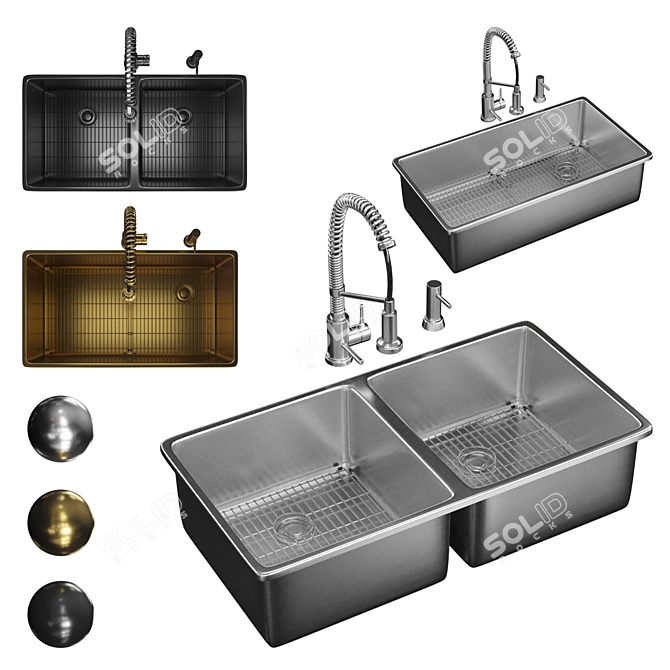 Elkay Kitchen Sink Faucet Set 3D model image 1