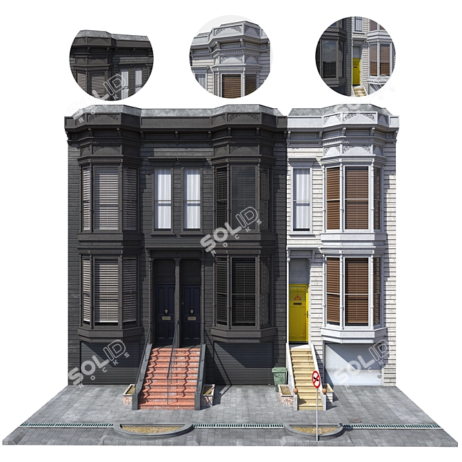 San Francisco Houses 3D Model 3D model image 1