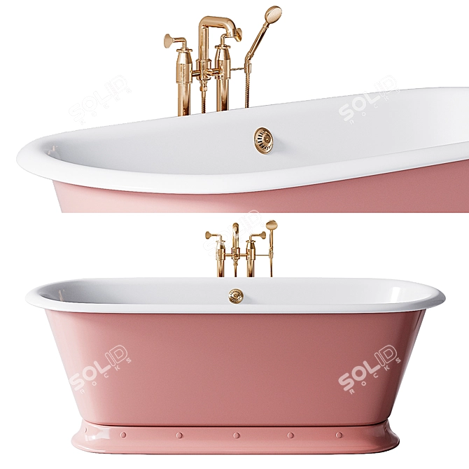 Elegant Avon Cast Iron Tub 3D model image 4