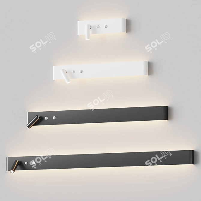  Sleek Midnight Wall Sconce 3D model image 1