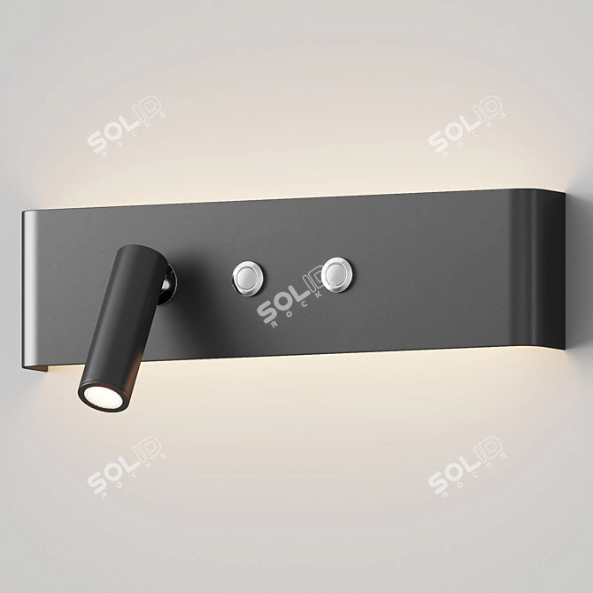  Sleek Midnight Wall Sconce 3D model image 2