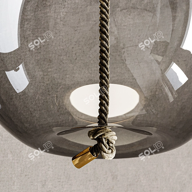 Sleek Glass Knot Pendant Lamp 3D model image 4