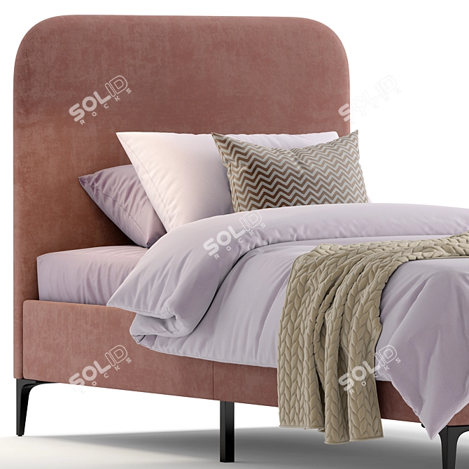 Velvet Single Bed Luka 3D model image 2