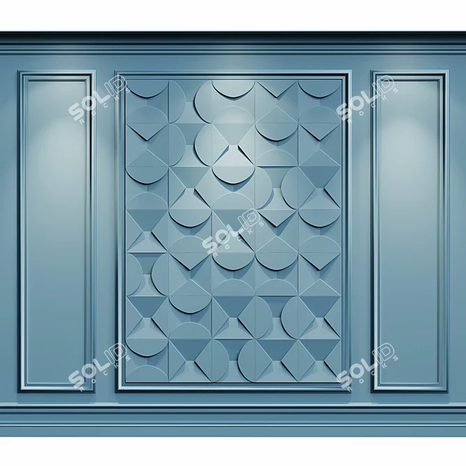 Elegant Wall Moulding Classic Design 3D model image 1