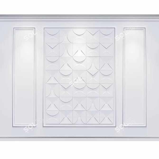 Elegant Wall Moulding Classic Design 3D model image 4