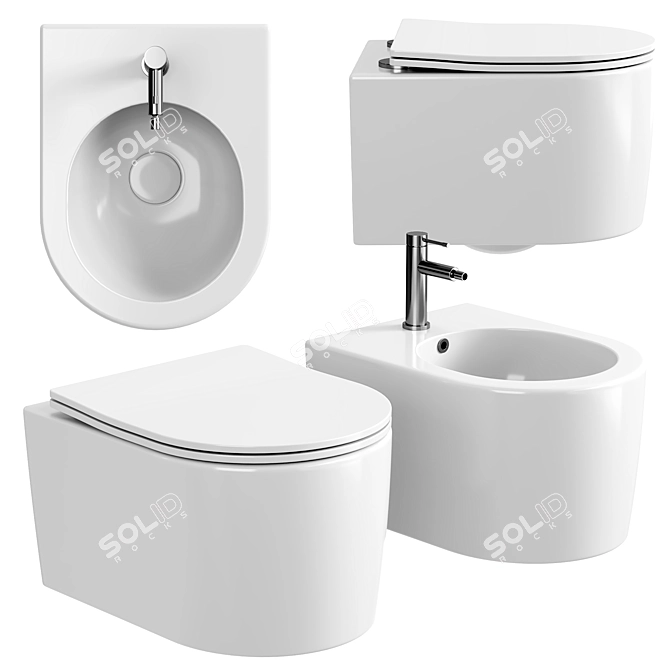 Ceramica Nova Moments Wall-Hung Set 3D model image 1