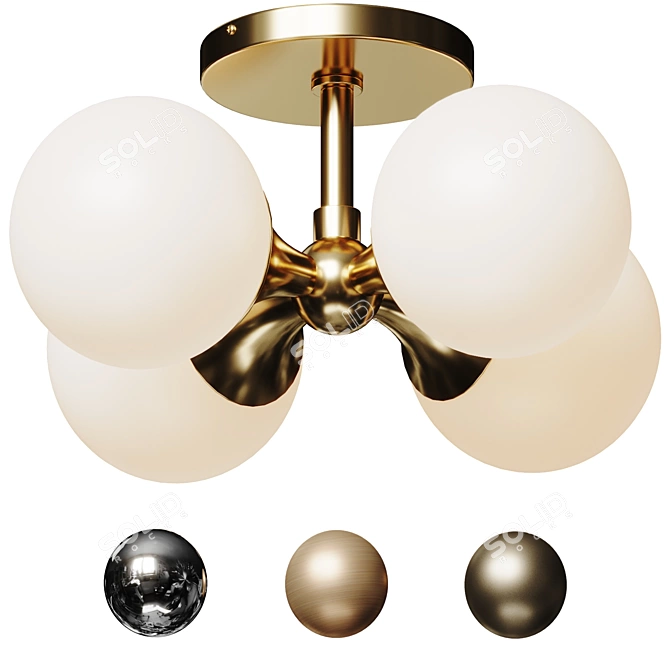 Astoria LED Semi-Flushmount: Vintage Elegance 3D model image 1