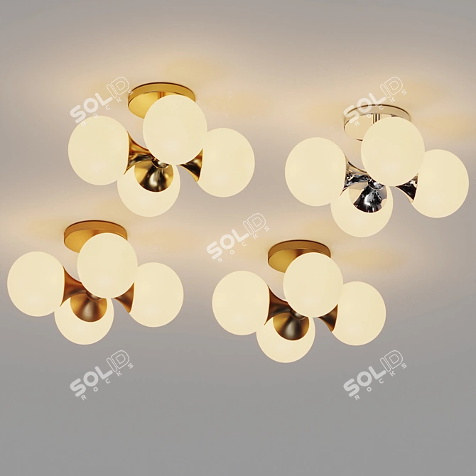 Astoria LED Semi-Flushmount: Vintage Elegance 3D model image 3