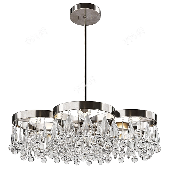 Sleek Modern Daisy Chandelier 3D model image 1