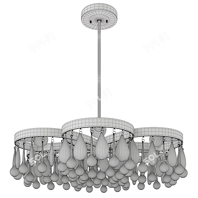 Sleek Modern Daisy Chandelier 3D model image 2