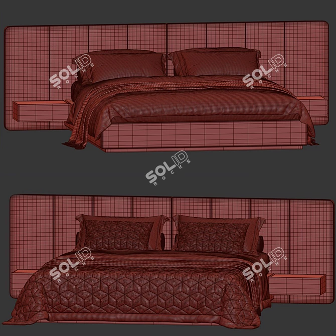 Luxury Bed 3D Model Options 3D model image 5