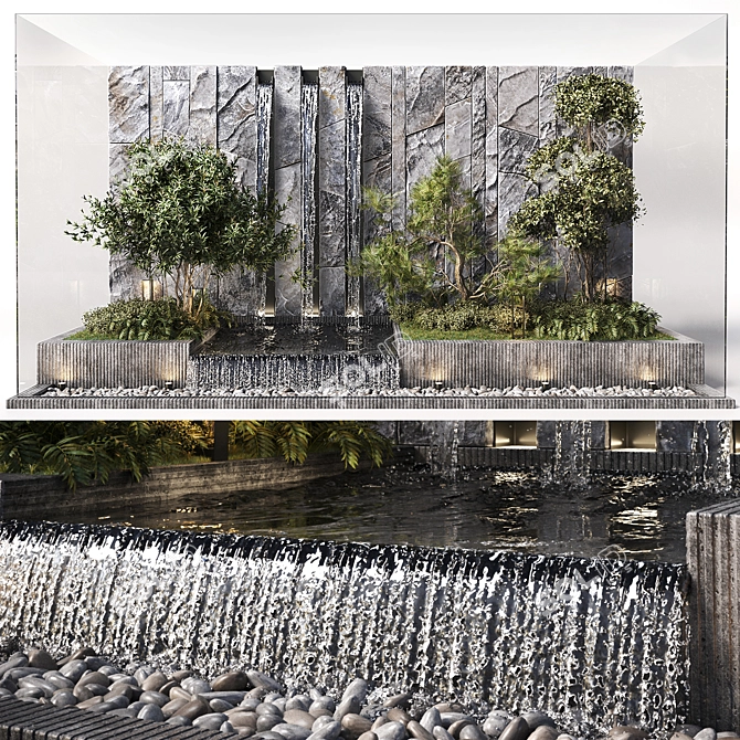 Glass-Enclosed Indoor Garden Paradise 3D model image 10