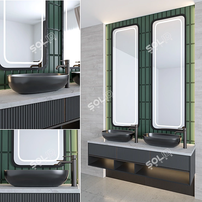 Contemporary Bathroom 3D Model 3D model image 3