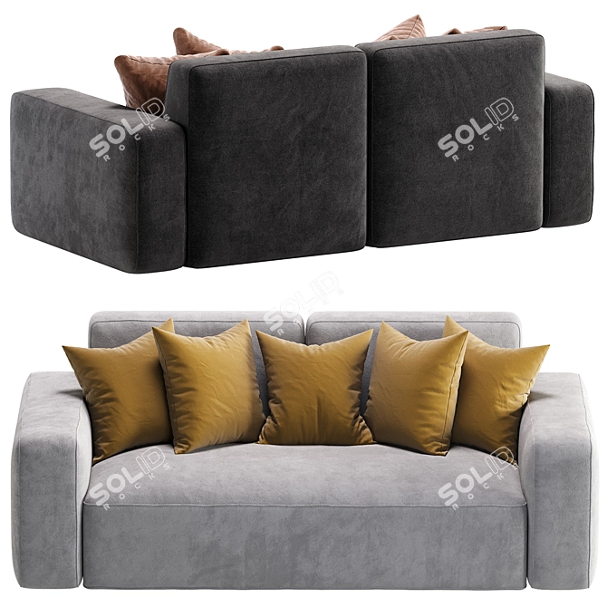 Elegant Norman Sofa 3D Model 3D model image 2