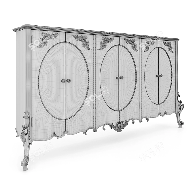 Handcrafted Buffet Customizable Finish 3D model image 4