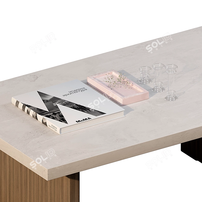 Rustic Indoor Acacia Coffee Table 3D model image 2