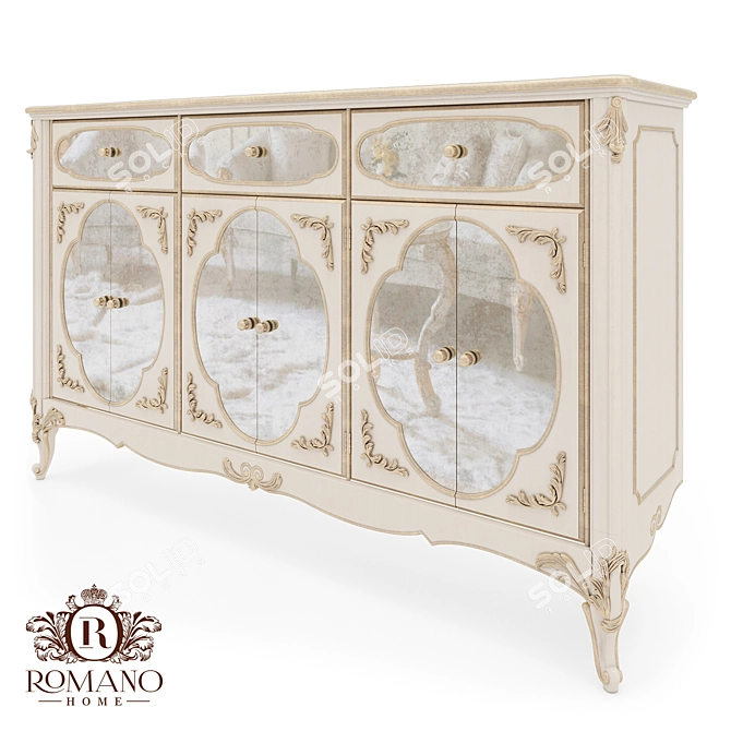Customizable Handcrafted Olivia Buffet 3D model image 1