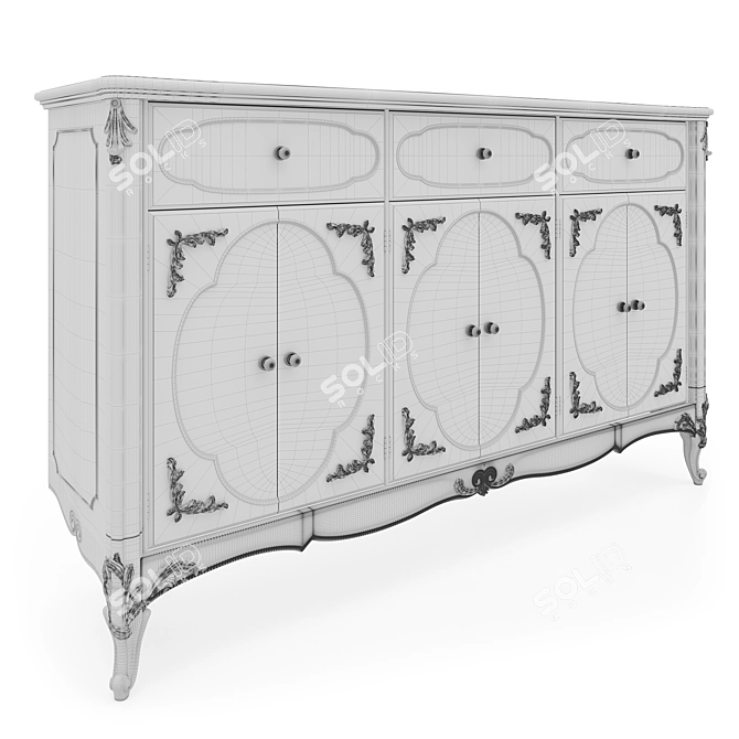 Customizable Handcrafted Olivia Buffet 3D model image 4