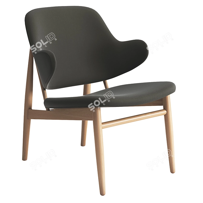 Elegant Umma Armchair with Velvet 3D model image 1