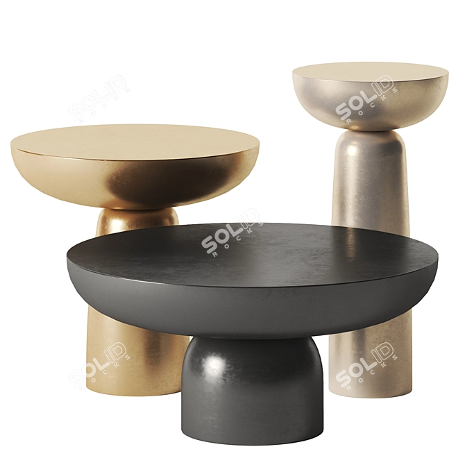 Mogg Olo Metal Side Tables 3D model image 1