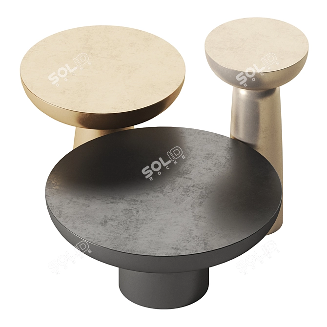 Mogg Olo Metal Side Tables 3D model image 2