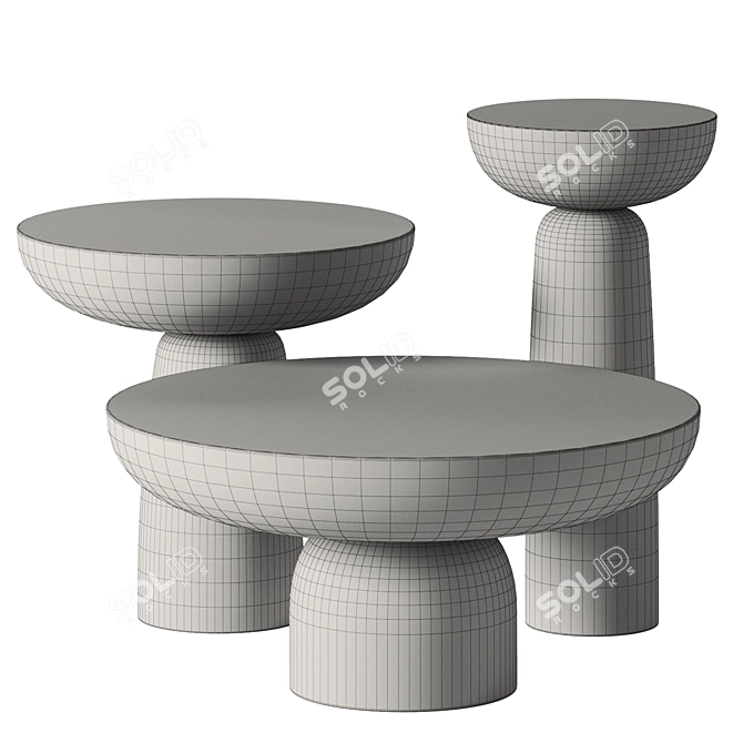 Mogg Olo Metal Side Tables 3D model image 3