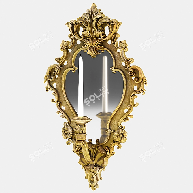 Regence Mirror Candle Holder traditional 3D model image 2