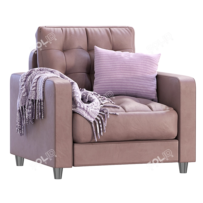 Leather Armchair Linkoln Latte Divan 3D model image 2