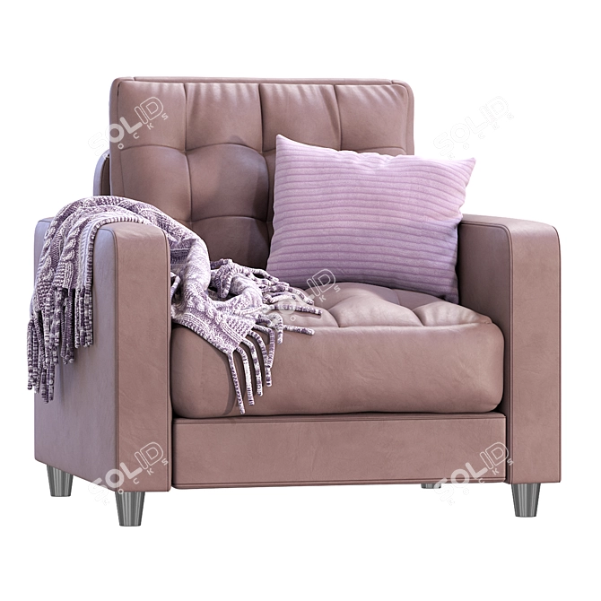 Leather Armchair Linkoln Latte Divan 3D model image 4