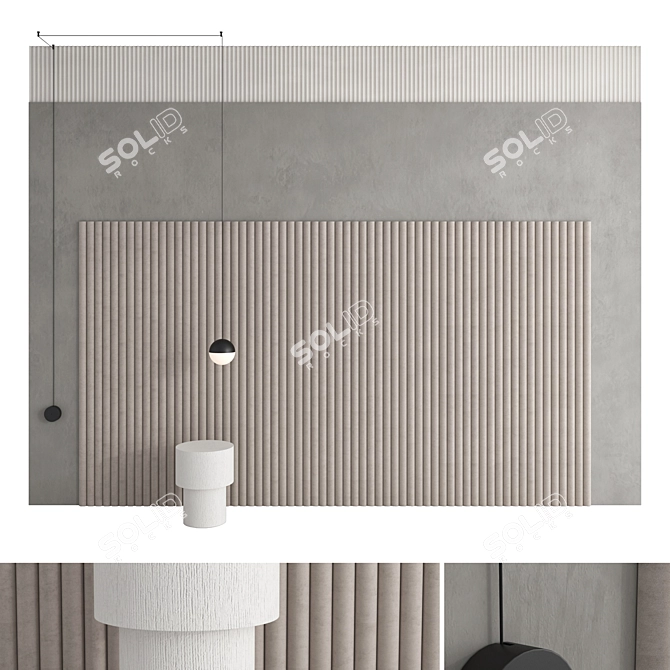 3D Decorative Wall Panel Set 3D model image 1