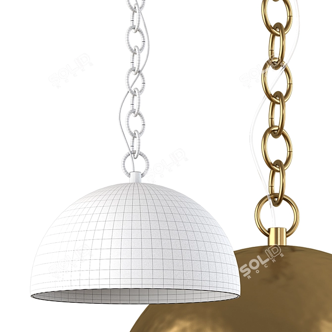 Whare Single Dome Pendant Light 3D model image 1
