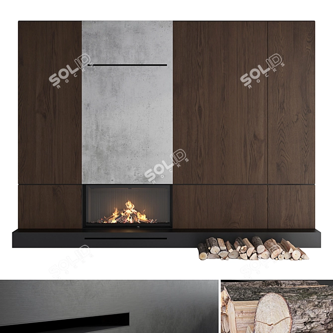 Impression 2G Decorative Fireplace Wall 3D model image 1