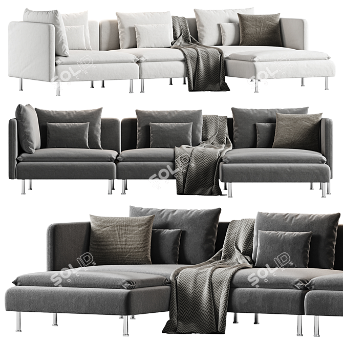 SODERHAMN 4-Seat Sectional Sofa 3D model image 1