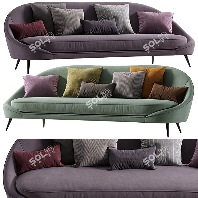 Modern Vibieffe Curved Nido Sofa 3D model image 6